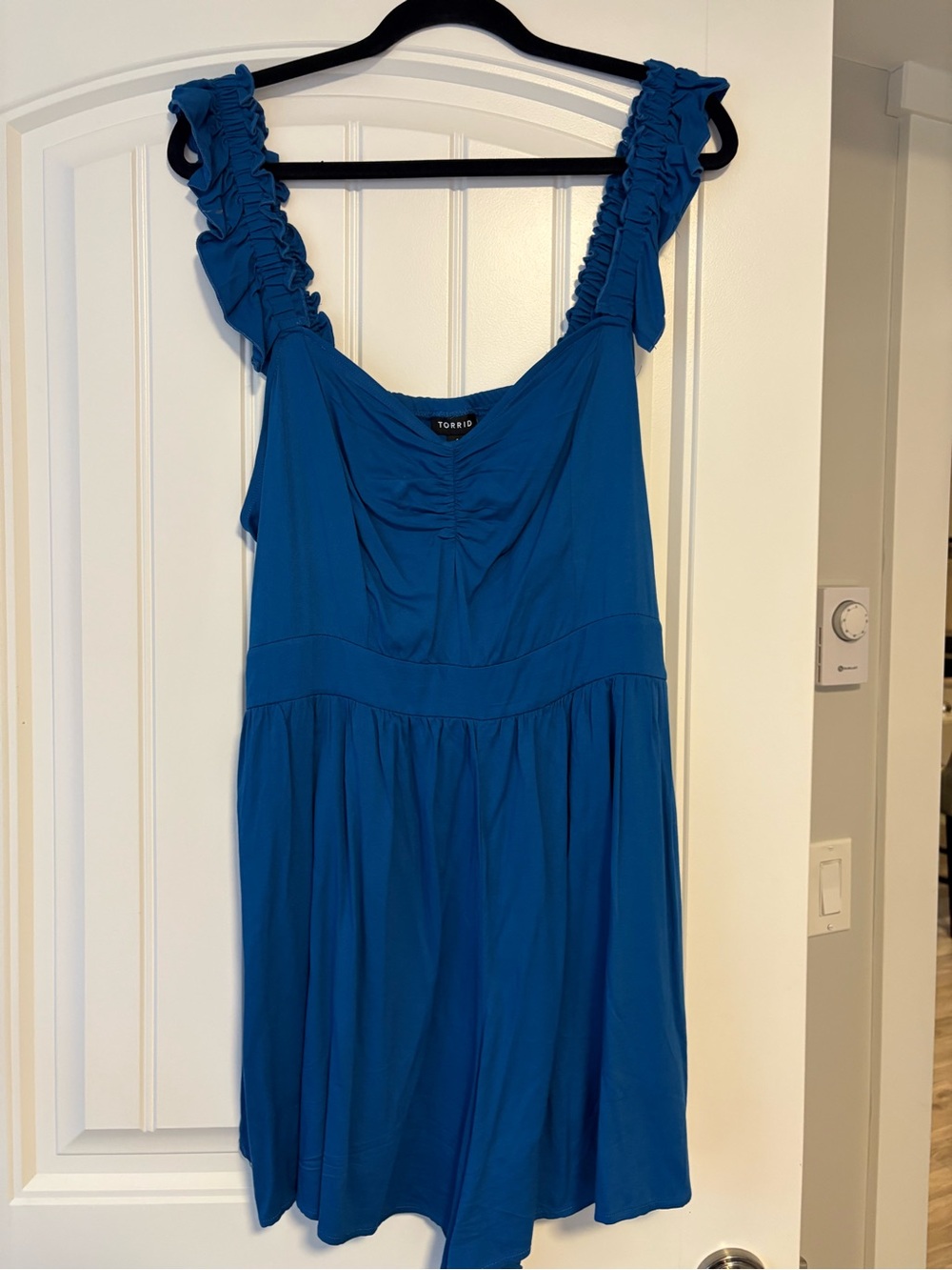 Torrid Blue Ruffle Strap Romper